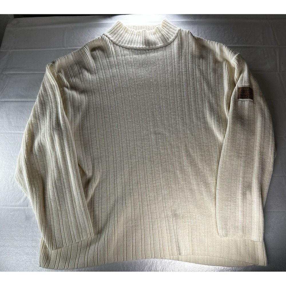 VTG Y2K South Pole Authentic Collection Ribbed Mock Neck Sweater XL Cream